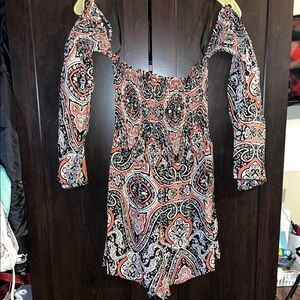 Charlotte Russ Paisley Off-Shoulder Women's Romper